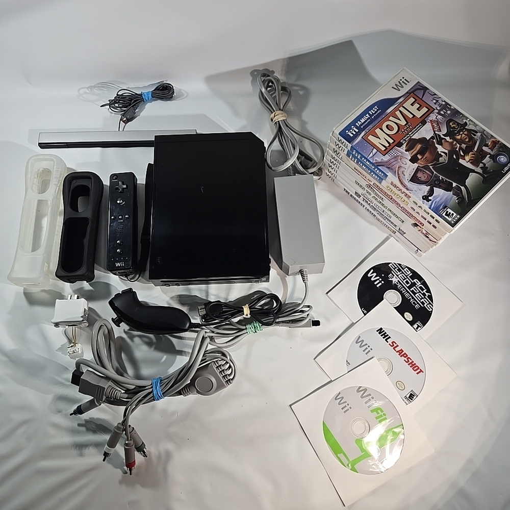 Black Nintendo Wii Console Bundle with Accessories
